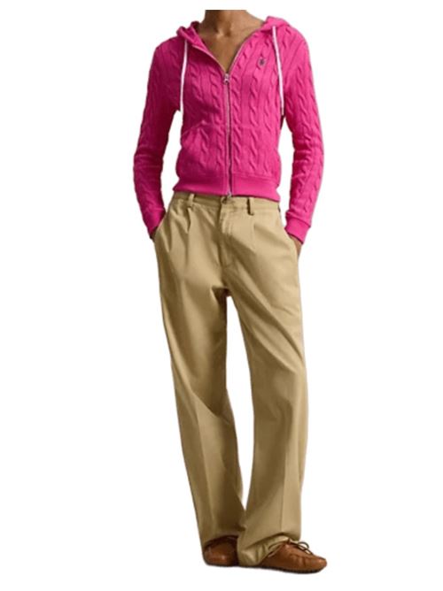 FELPA A TRECCE CON CAPPUCCIO E CERNIERA POLO RALPH LAUREN | 211959124500